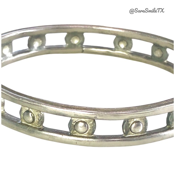 GIVENCHY Authentic Antiqued-Finish Silver-Tone Grecian Bangle Bracelet - Picture 4 of 9